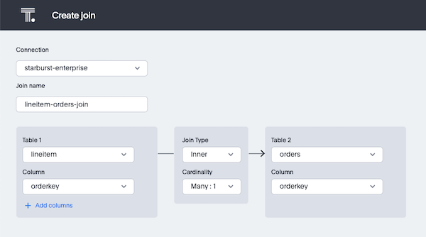 Image depicting create join pane in ThoughtSpot