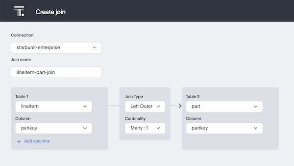 Image depicting create join pane in ThoughtSpot