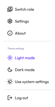 User menu