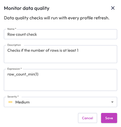 data quality rule