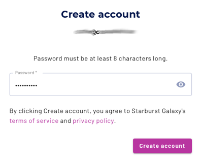 Starburst Galaxy create account