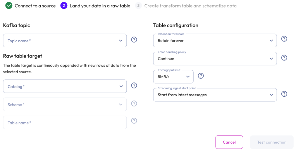 Data ingest kafka land your data in a raw table