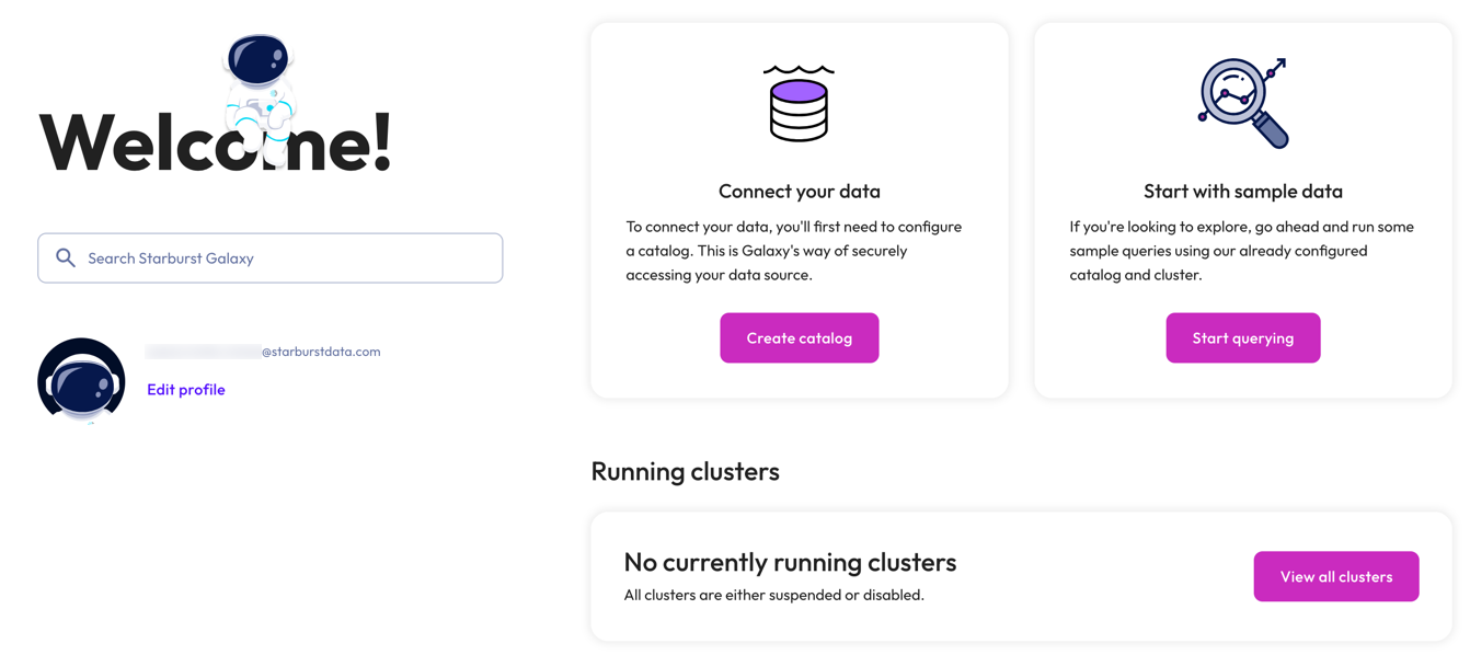 home page view for new users