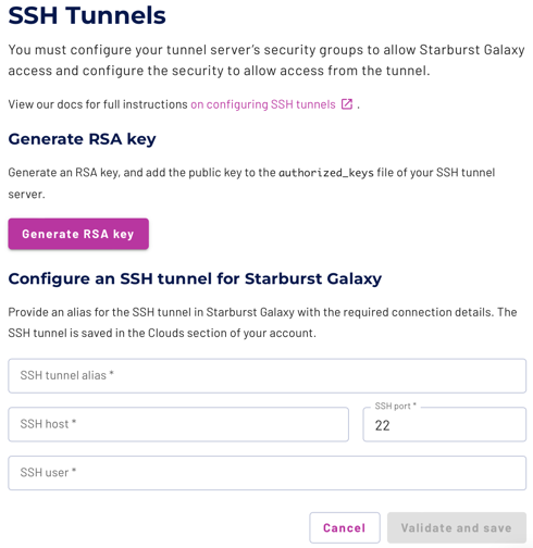 SSH tunnel keys