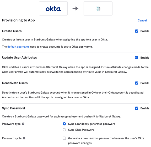 Okta SCIM Okta to app direction