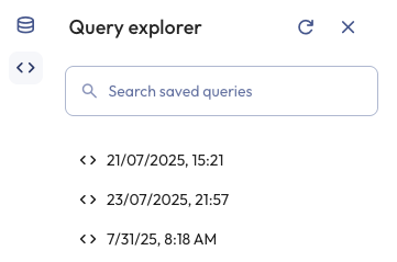 Query explorer icon switch